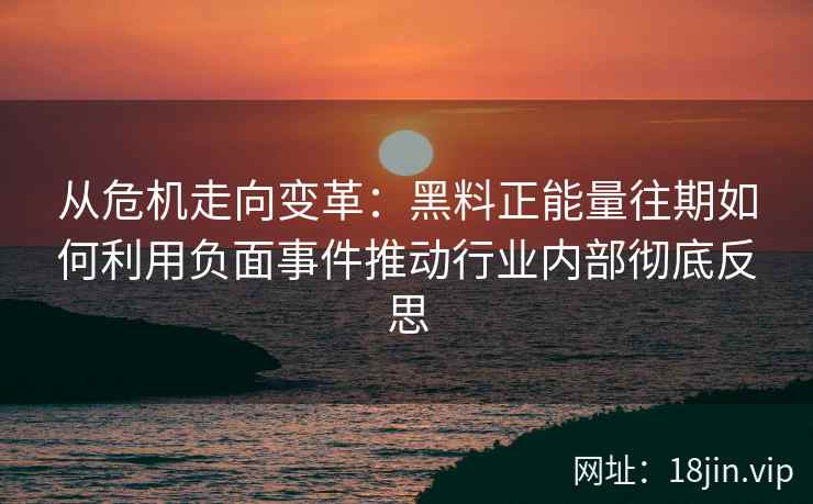 从危机走向变革：黑料正能量往期如何利用负面事件推动行业内部彻底反思