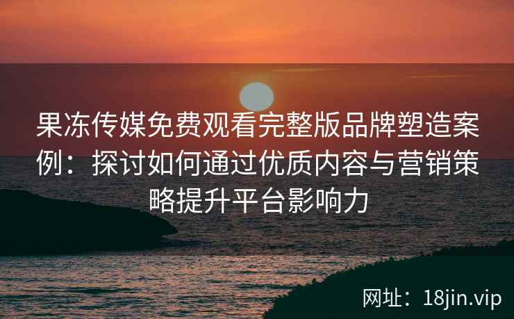 果冻传媒免费观看完整版品牌塑造案例：探讨如何通过优质内容与营销策略提升平台影响力